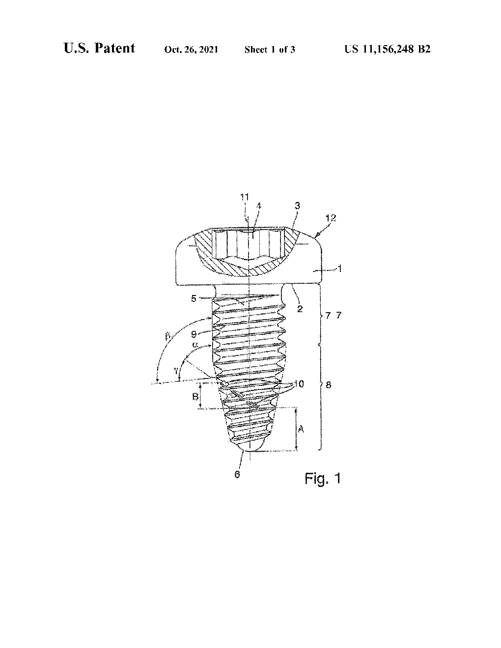 ThreadForming Screw Patent Application Number 15775472